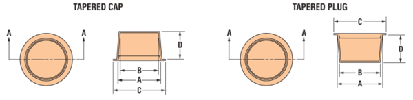 Heyco TCP 168-162 HEYCap Tapered Caps and Plugs - NPT, 1-1/4 Hole Diameter